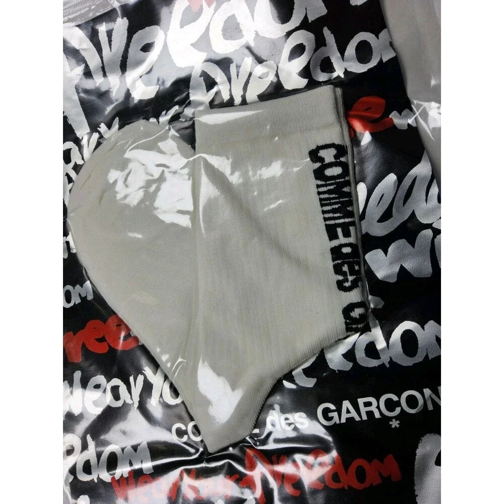 Comme des Garcons Logo White Socks Japan Size L